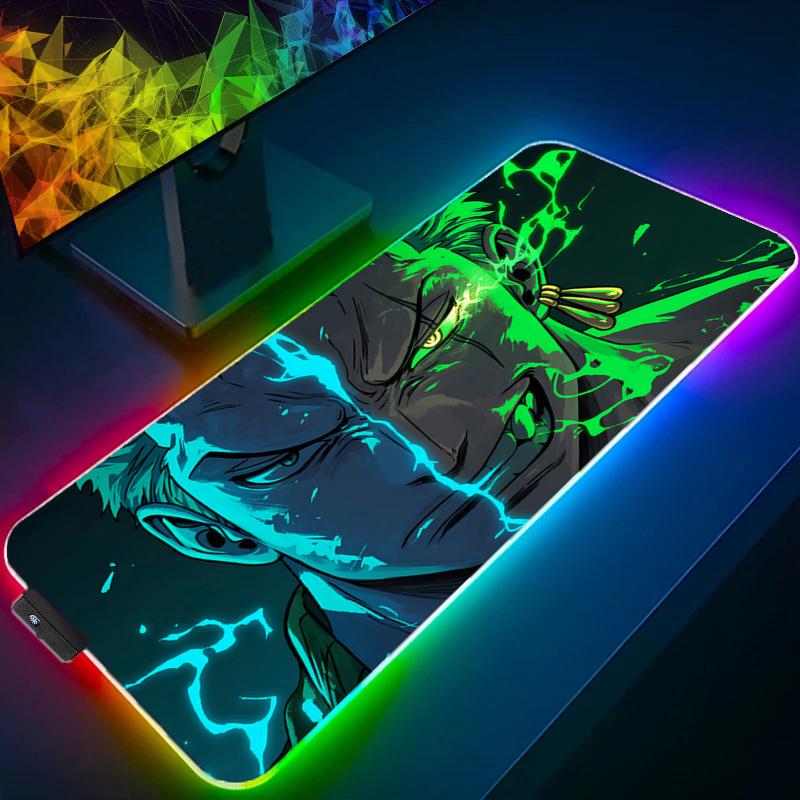 Tablet Gaming Accessories - Uma peça zoro mouse pad rgb