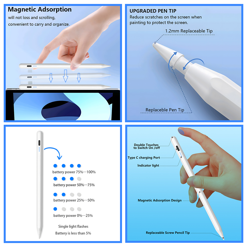 Qukam para apple pencil 2 styl - Tablet Accessories For Kids avaliação e preço