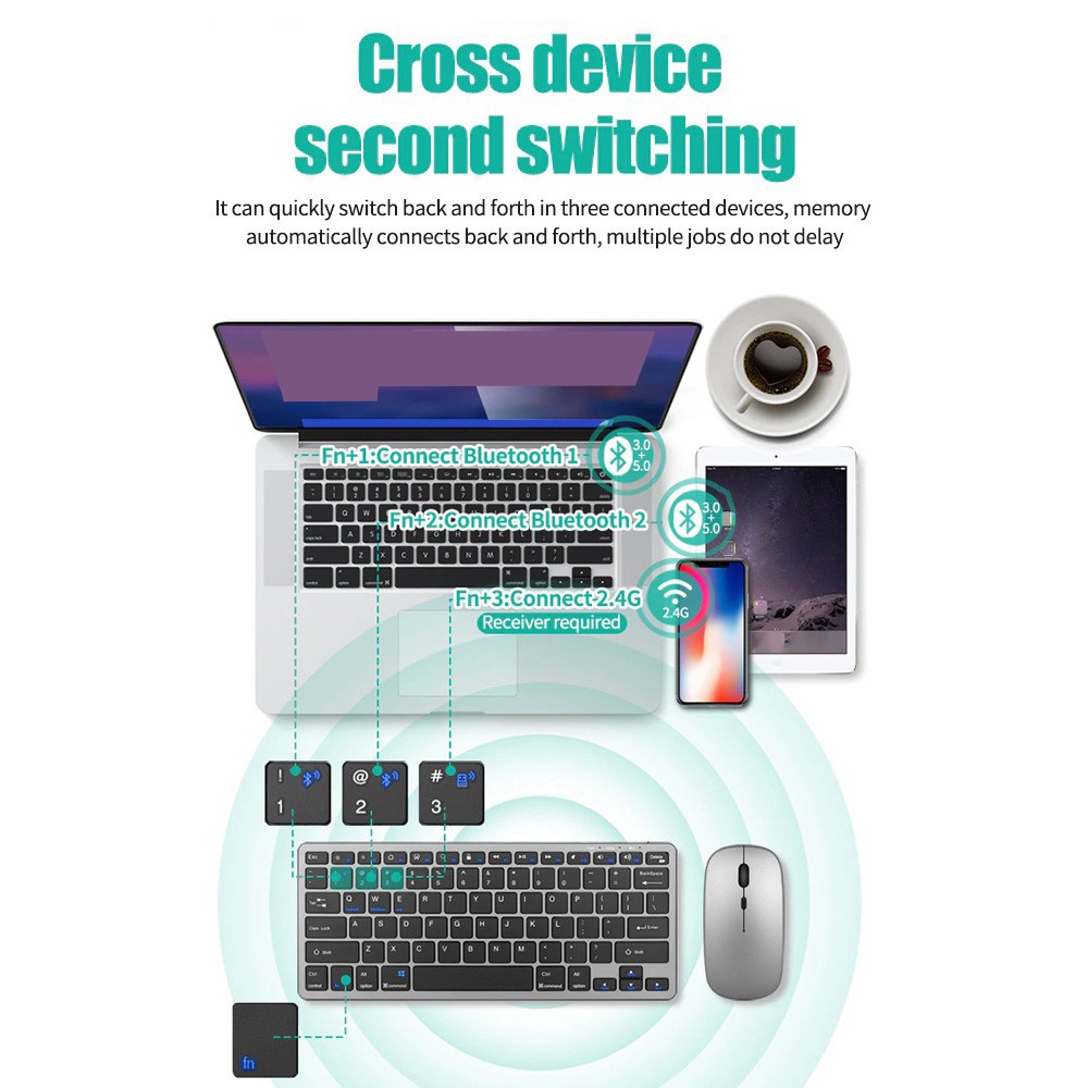 Teclado sem fio bluetooth 5.0  - Tablet Accessories Choice Store avaliação e preço