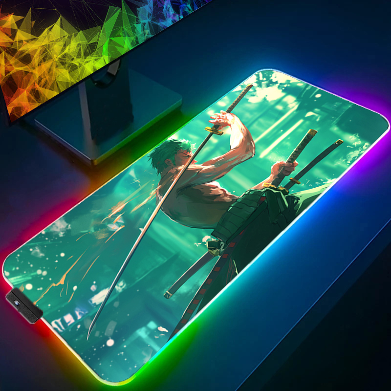 Uma peça zoro mouse pad rgb ac - Tablet Gaming Accessories avaliação e preço