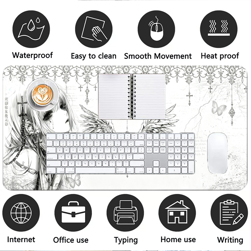 Mousepad de Couro Preto e Bran - Tablet With All Accessories avaliação e preço